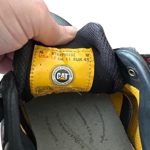 CATERPILLAR P90192 BRODE Men US 12Black Leather Steel Toe Work Shoe Oxford - Picture 2 of 7